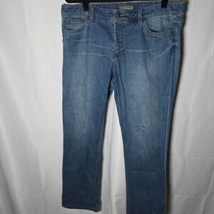LL Bean Signature Women's Blue Denim Jeans Size 16 Straight Leg Classic Fit